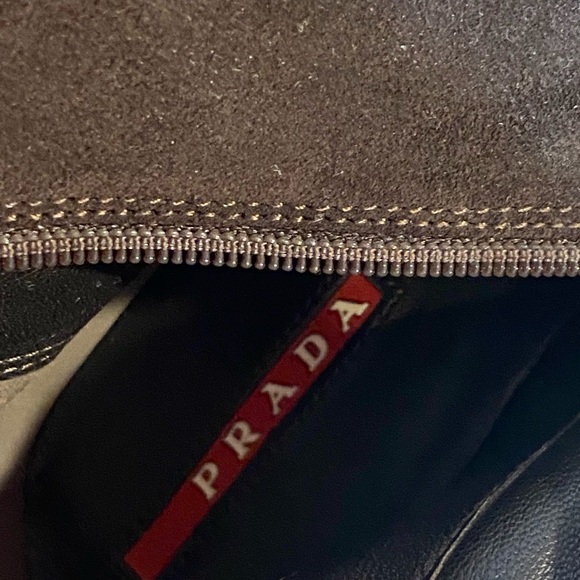 PRADA gently used knee high chocolate brown western boots size EU 37 US 6.5 - Picture 8 of 15